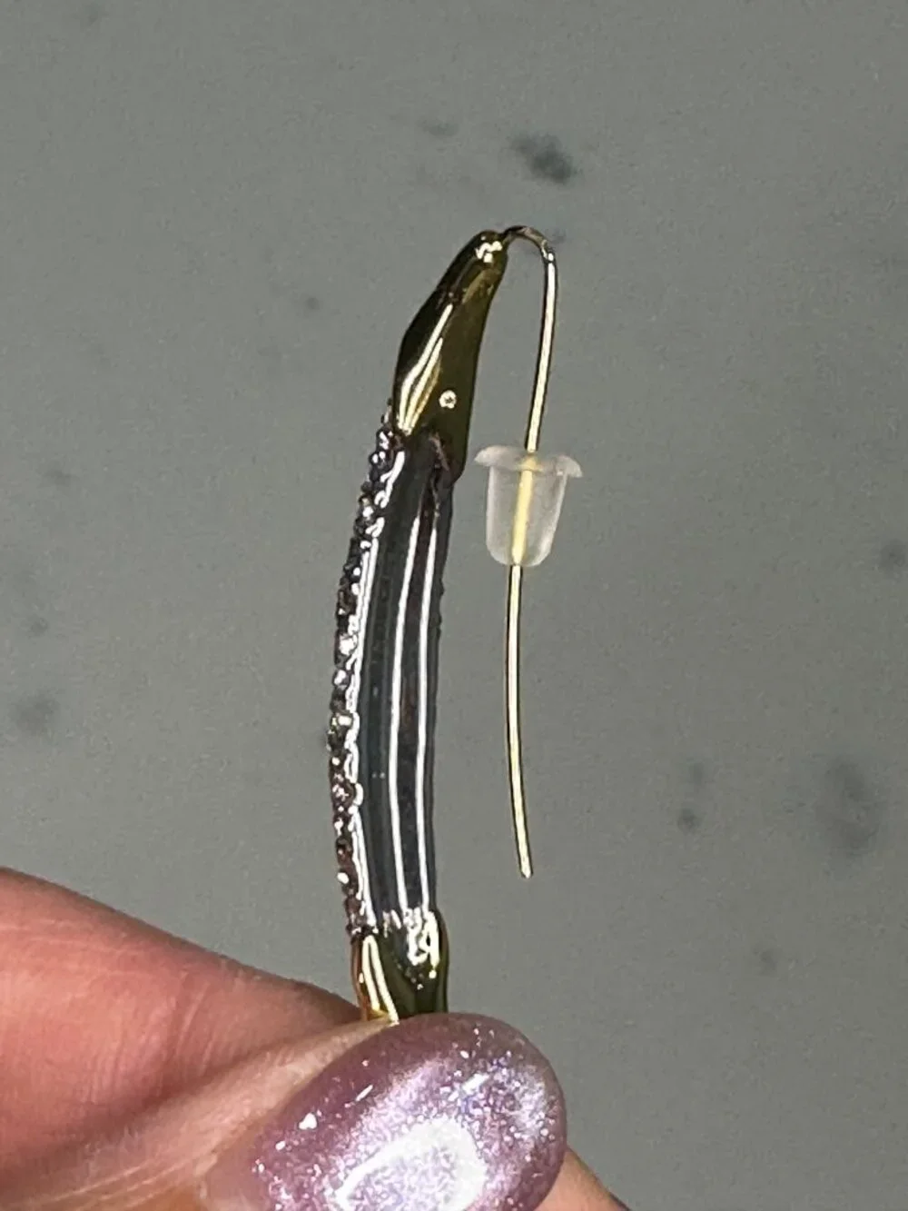 Alexis Bittar Solanales Two-Tone Crystal Pavé Spear Elongated Hoops Earrings
